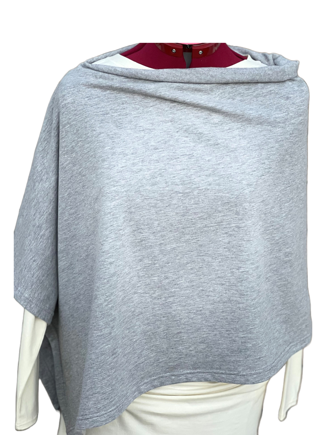LK Poncho ljusgrå