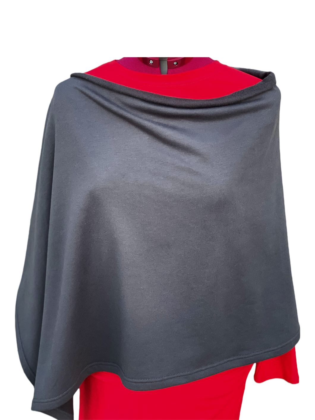 LK Poncho mörkgrå